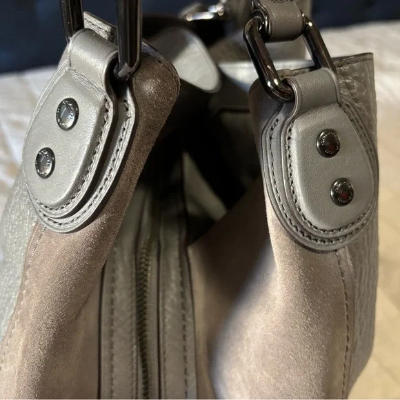Coach Gray leather and Suede large handbag - Picture 16 of 16